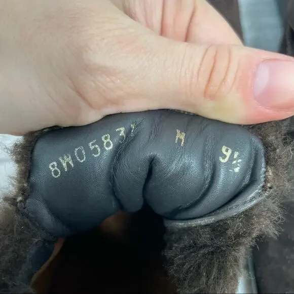 STUART WEITZMAN Suede Faux Fur Sneaker Shoes Womens Size 9.5 Brown Winter Spain - Picture 8 of 10